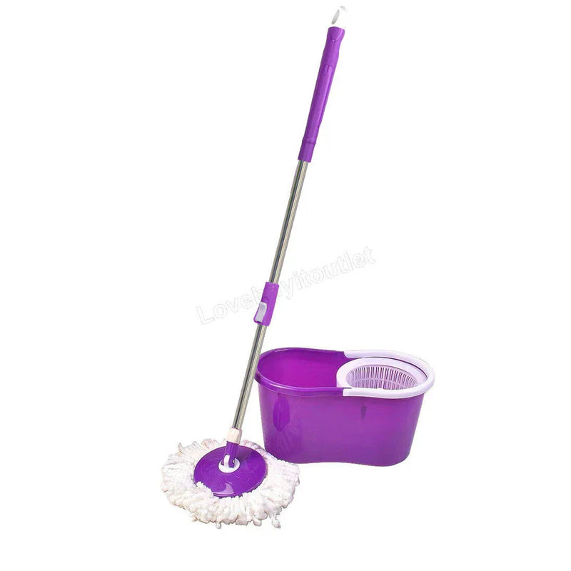 Trapeador Giratorio con Cesta Metalica y Balde Exprimidor